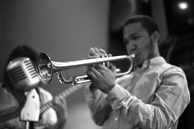 trumpet, Glen Andrews, Trumpet player, New Orleans, Musician, New Orleans Musician, horn player, brass band concert photography 