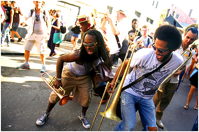 A Lindy Hop second line made it’s way through the French Quarter kicking off the festivities for the 10th Lindy Hop Showdown which featured events all weekend through out the city. 