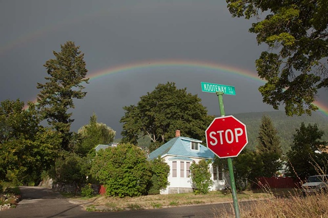 Nelson BC, British Columbia, rural, rainbow, town