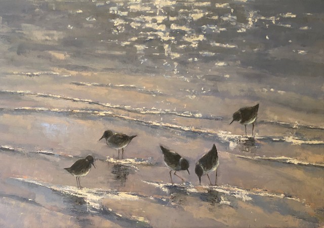 Shorebirds On A Sparkling Sea Revisited - SOLD