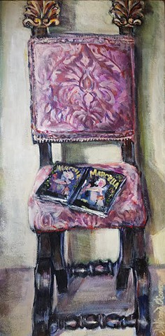 Antique Pink Chair in Portrait SOLD