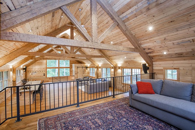 Hoffman Barn Loft Looking West From Stage (garage lift below) - Gary Pearl Photography