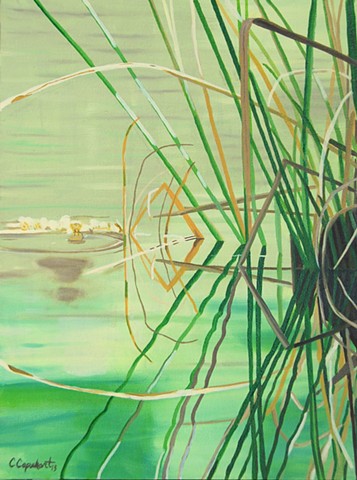 Lake Alice Grass painting by Cindy Capehart, Gainesville, Florida