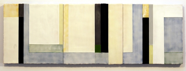 Hide and Seek, encaustic on panel, 18 x 54 in., 2011
