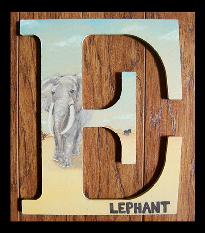 Custom Alphabet Letters : E is for Elephant 