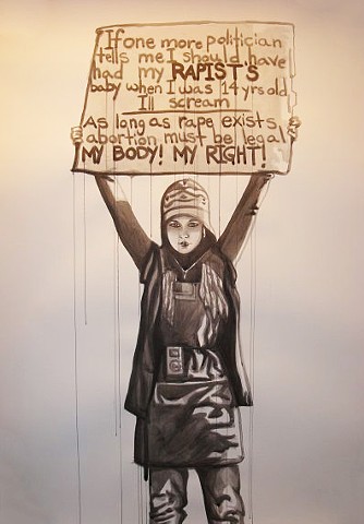 rape protest women's issues rights feminism political pro-choice self portrait dripping 