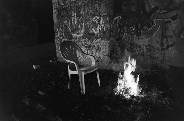 photography black white battery steel fort abandoned industrial chair fire