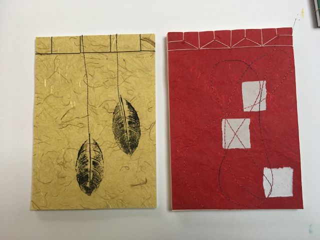 Japanese stab books.Note pads.
Simple stab binding and hemp leaf binding.