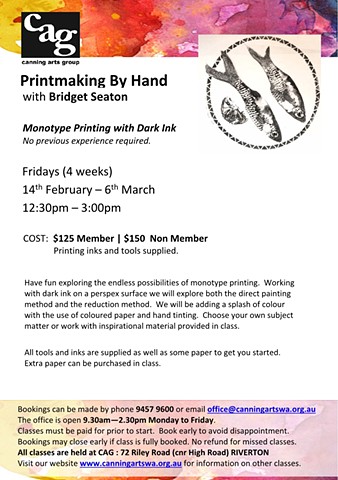 Printmaking by Hand - Fridays at Canning Arts Group