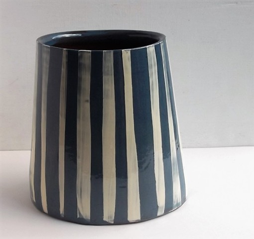 oval striped vase