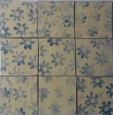cream and cobolt tiles