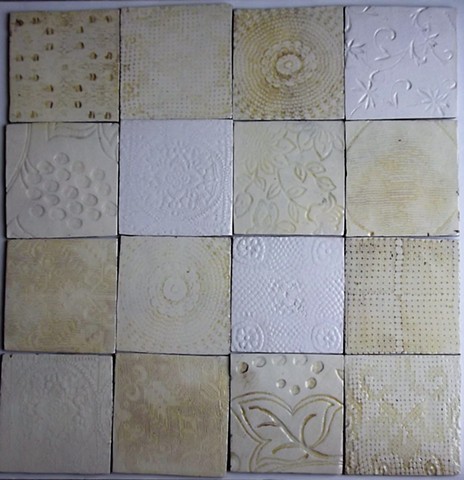 711. white lace tiles  10x10 cm each