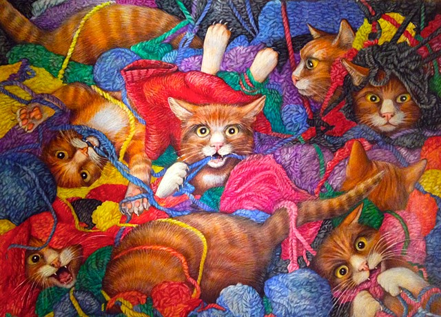 Nine kittens in yarn    counting book SCBWI