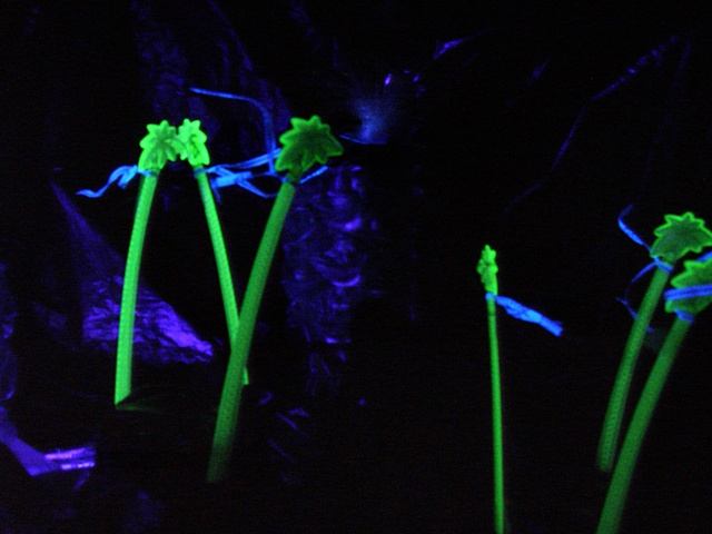 detail of "Deepwater Eden" under black lights
