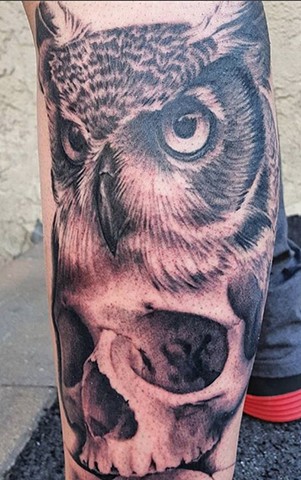Owl/Skull Black & Grey