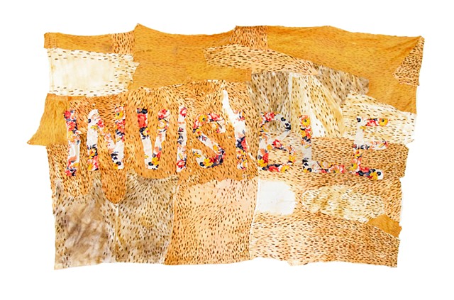 Invisible, embroidery and acrylic on long-johns, 2016, #quilt #invisible #camo Artwork by Zehra Khan. #quilt #fakequilt #faketextiles #zehrakhan #zehrakhanart #textileart #contemporaryart #fakeries #autobiographicalquilt #www.zehrakhan.com @zehrakhanart #