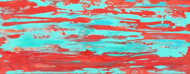 Original Contemporary Abstract Art, Ocean Landscape, Red Painting, Blue Painting, Turquoise Painting, Contemporary Abstract Painting, Abstract Art