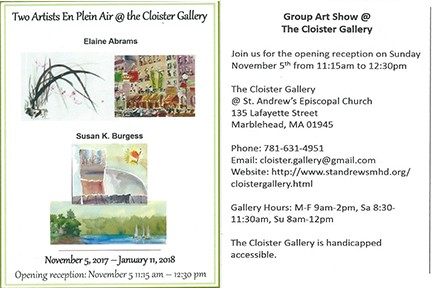 TWO 'PLEIN AIR' ARTISTS TO SHOW AT CLOISTER GALLERY