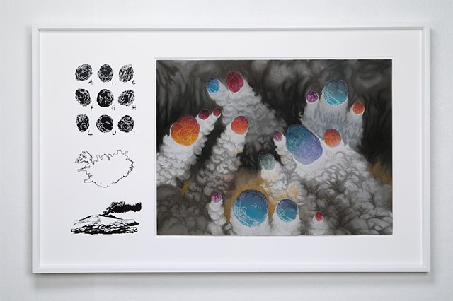 shawn Bitters, Screen Printing, Prints, volcanic bombs, iceland, eyjafjnallajokull, Holuhraun, Planthouse, Only by Night