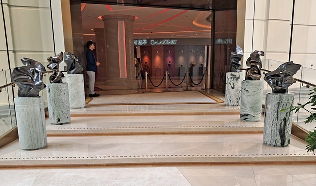 Six Sculptures, lobby Cappella at Galaxy Macau, reverse view front lobby
