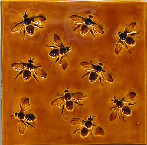 SOLD Honey Bees 8"x8"