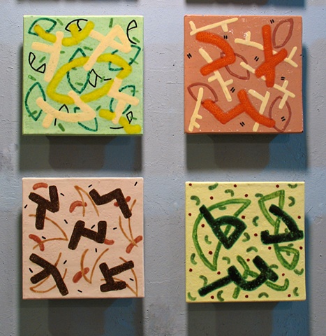 SOLD Four Incantations -4 8"x8" Tiles