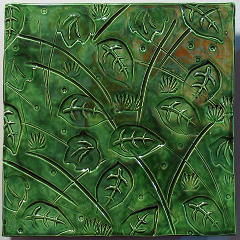 SOLD Leaves - LeafGreen 12"x12"