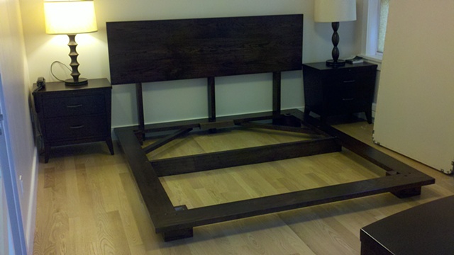 Platform Bed with Stain