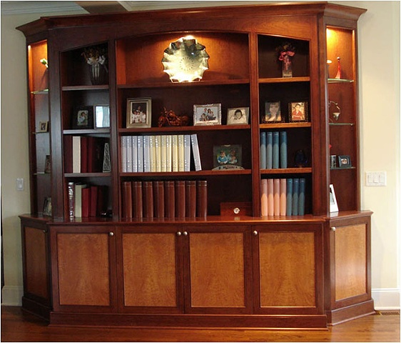 Cherry Wall Unit with Curly Maple Panels 