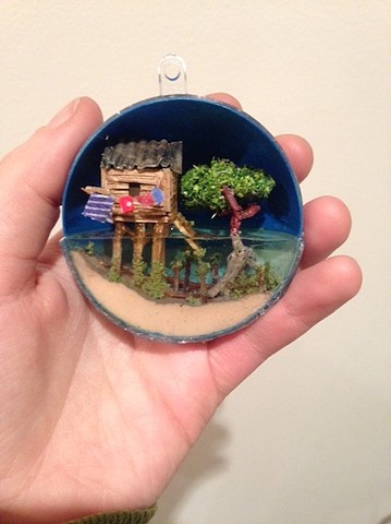 miniatures, ornament, polymer clay, resin, mangrove swamp