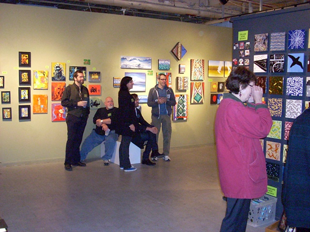 (from left) Artists Bret Graton, Joey Wozniak, Victoria Szilagyi