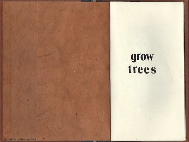 Grow trees (Cover) davidruhlman david ruhlman handmade book