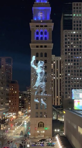 Side, Projection at Night Light Denver