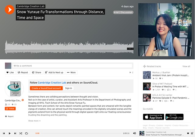 Snow's Interview Podcast of "Transformations through Distance, Time and Space" with the Cambridge Creation Lab by Ivanna Muse