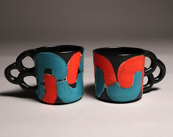 Turquoise and Red Cups