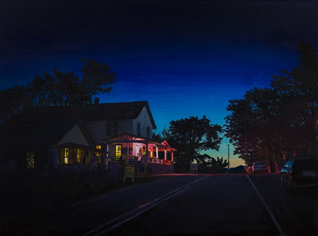 Acrylic Nocturne of Madrid,New Mexico