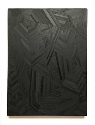 black monochrome painting reflecting light