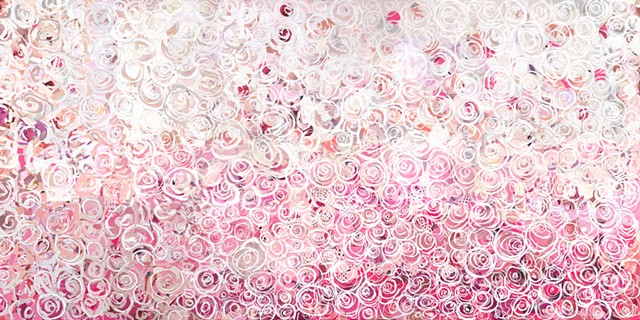 Wall of Roses in Pink