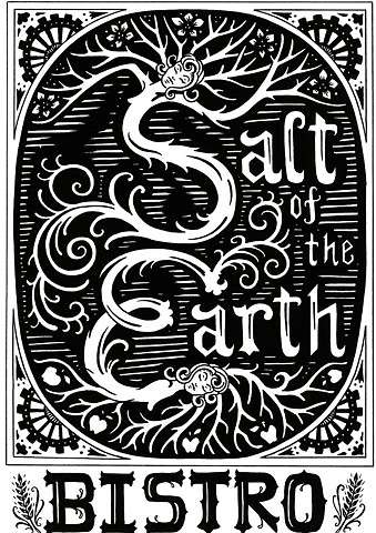 salt of the earth bistro, restaurant logo. leta gray, foodie, artisanal, lake placid dining, 