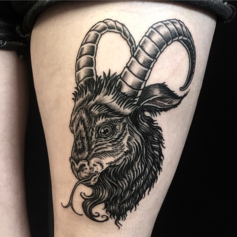 goat tattoo evil black phillip occult witch magic the devil lucifer 