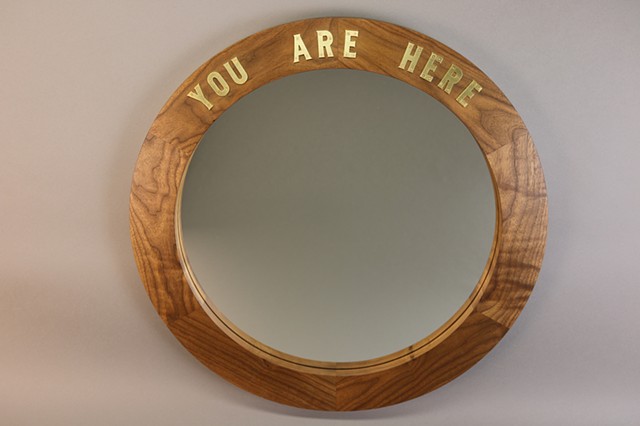 You Are Here - Walnut Mirror