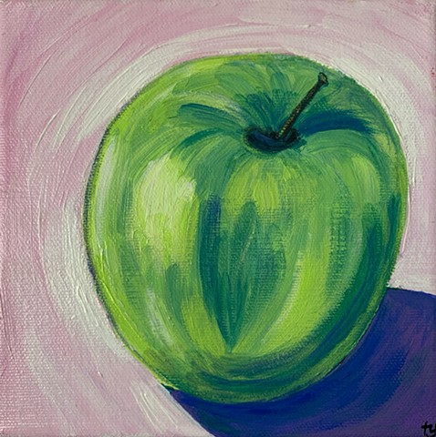 Granny Smith apple painting by Tracy yarbrough