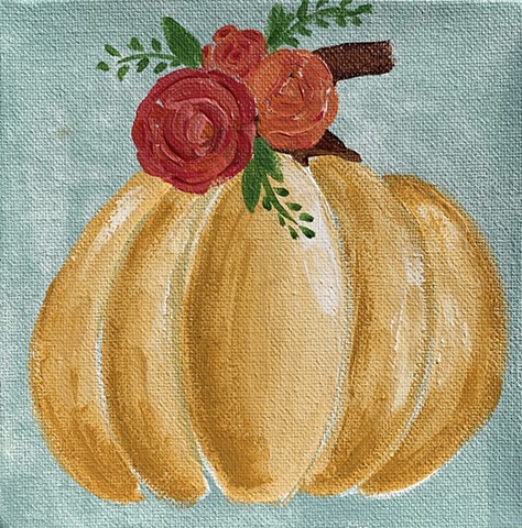 floral pumpkin painting by tracy yarbrough