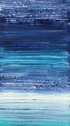 Blue abstract textured painting by Tracy yarbrough