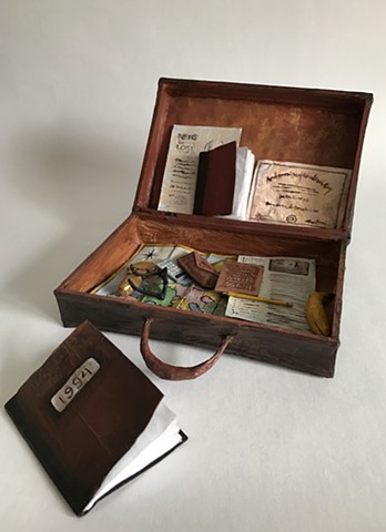 Attache case filled with things a Fulbright scholar might need.