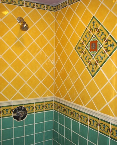 Mexican Talavera Tile Shower