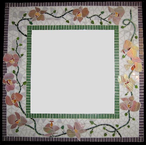 Orchid Mosaic Mirror