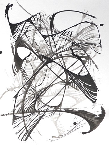 Squall, ink on paper, 24"X18", 2014