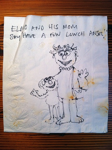 Elmo and Mom Napkin