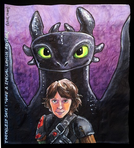 boy with nightfury dragon behind him from Dreamworks Animations Movie How to Train Your Dragon 2